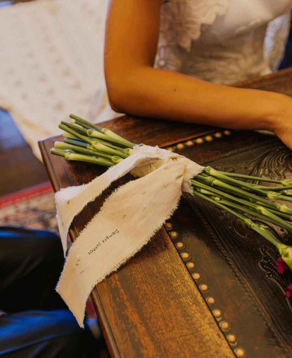 Fita bordada para ramo de noiva 💐